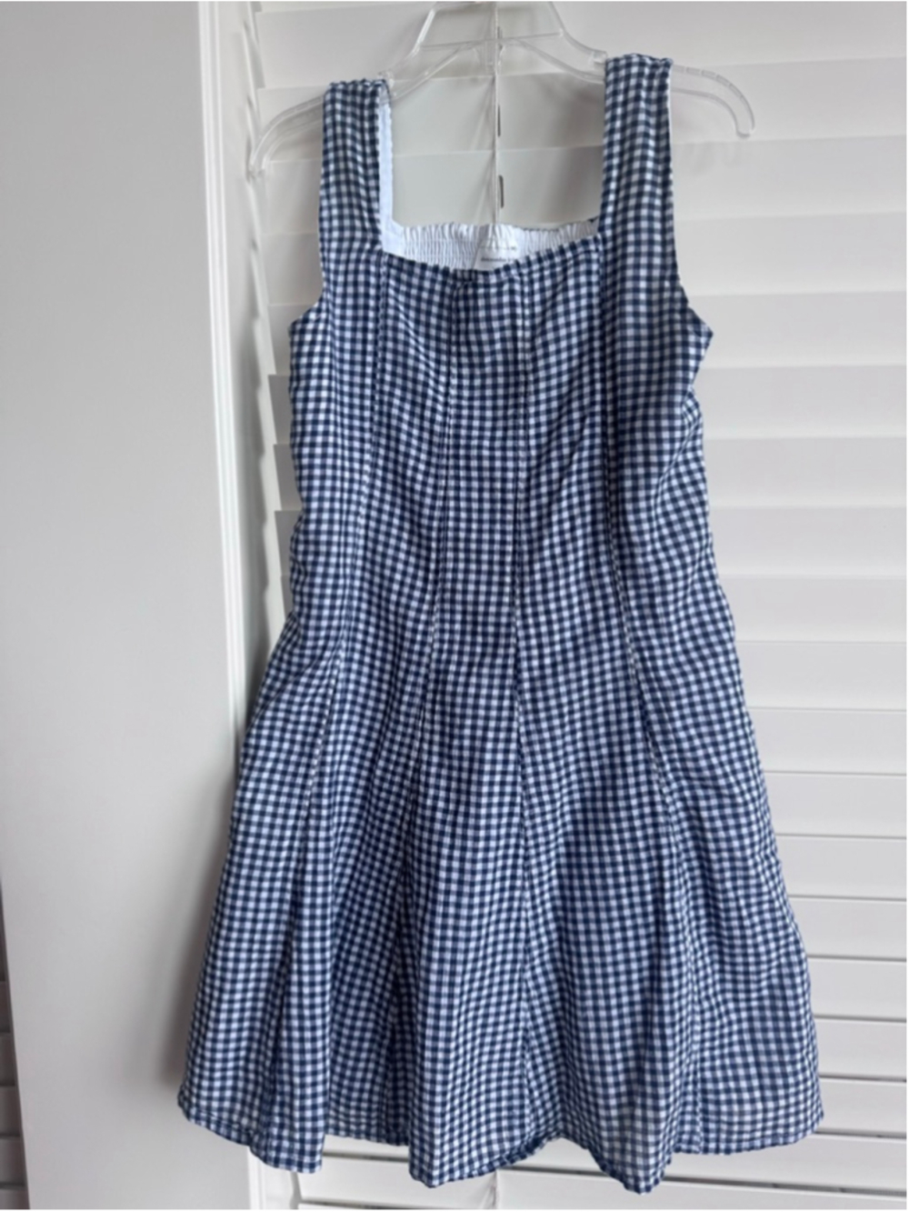 Abercrombie Kids Blue White Gingham Dress Size 7 Polyester Elastane